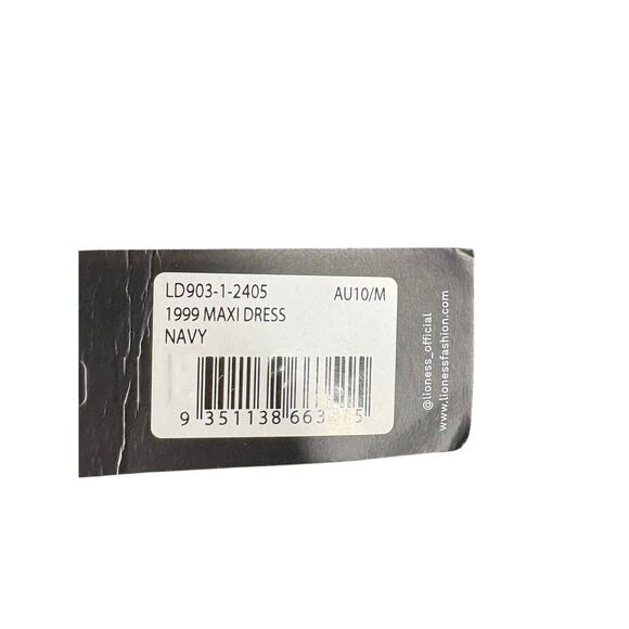 LIONESS 1999 Maxi Dress Halter Neck Ruched Formal Party Gala Evening Navy Medium - Picture 10 of 12